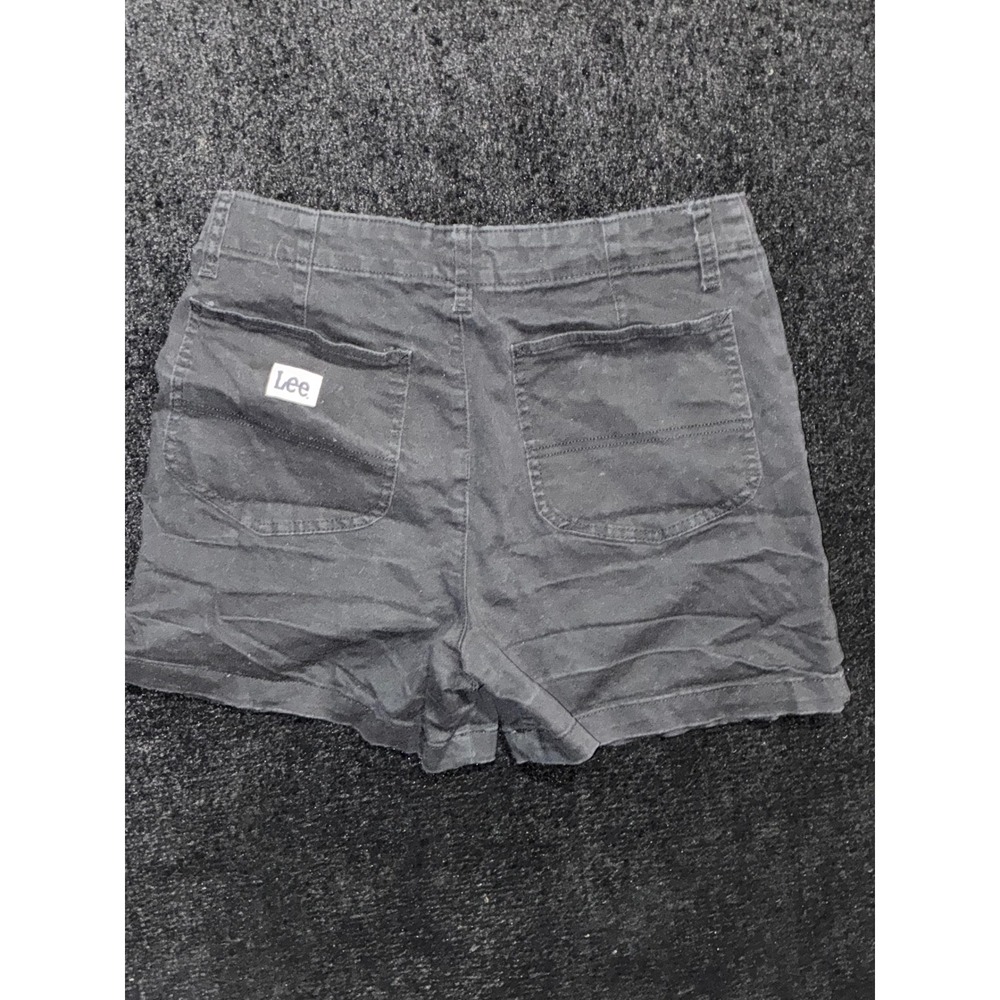 Lee Womens Black Chino Shorts Mid Rise Stretch Size 12M 112334767